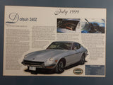 1999 Wynn's (1939-1999) 1970 Datsun 240Z Framed Commemorative Advertisement