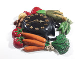 Vintage Mountainside Pottery Mixed Vegetables around Soup Pot 3D Ceramic Battery Operated Wall Clock Kitchen Decor