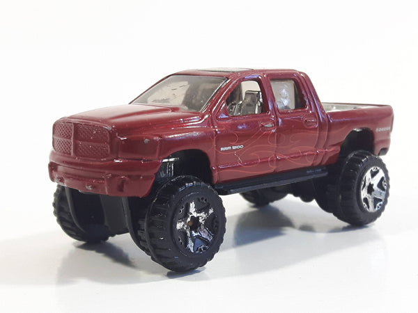 2007 Hot Wheels Dodge Ram 1500 Dark Red Die Cast Toy Off-Road Truck Vehicle