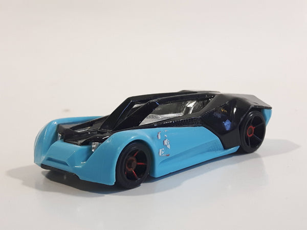 2014 Hot Wheels Super Loop Chase Race Split Vision Black and Light Blue #3 Die Cast Toy Race Car Vehicle