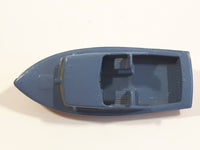 Unknown Brand Fishing Boat Painted Blue and Brown Plastic Toy Watercraft