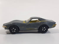 Vintage PlayArt Corvette Sting Ray Yellow Bare Metal Die Cast Toy Car Vehicle - Made in Hong Kong