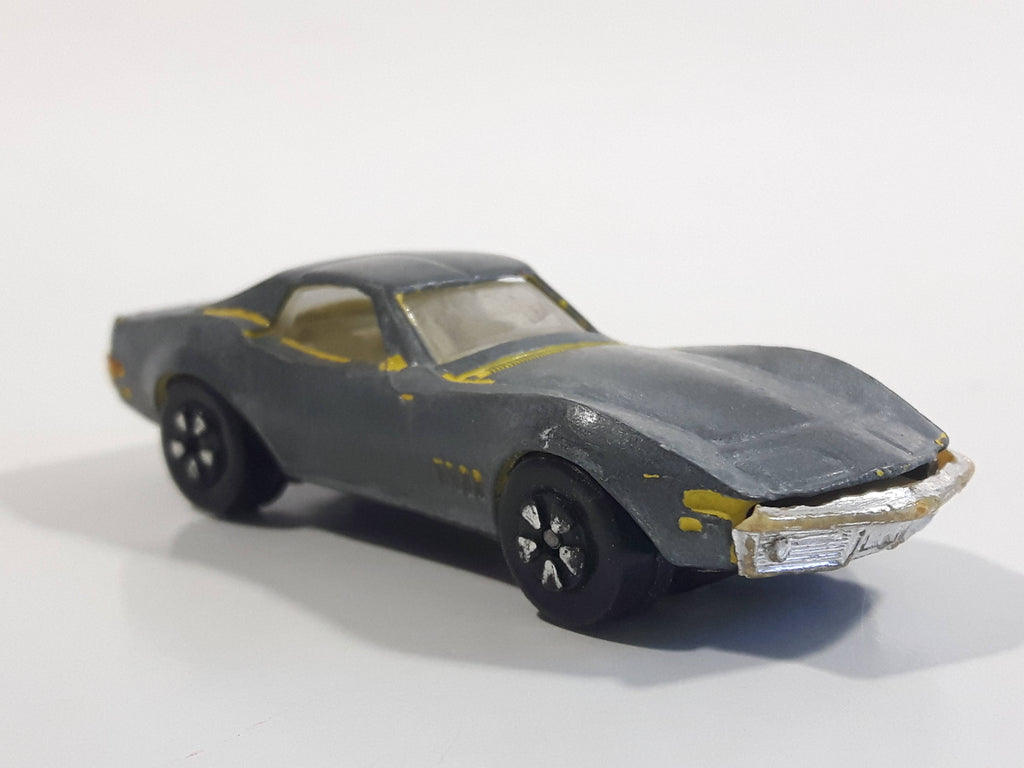 Vintage PlayArt Corvette Sting Ray Yellow Bare Metal Die Cast Toy Car ...