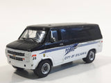 Greenlight Collectibles Hot Pursuit 1985 Chevrolet G20 Van Police City Of Sylvania, Ohio Black and White Die Cast Toy Car Vehicle Missing the lights