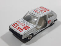 1988 Hartoy Coca Cola Coke Soda Pop VW Volkswagen Golf GTI White Red Die Cast Toy Car Vehicle with Opening Doors - Missing a Door