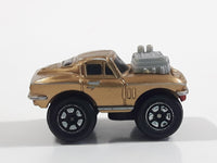 Micro Machines Style Ford Mustang with Blown Motor Gold Miniature Die Cast Toy Car Vehicle