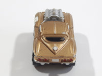 Micro Machines Style Ford Mustang with Blown Motor Gold Miniature Die Cast Toy Car Vehicle