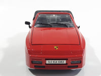 Majorette Porsche 944 Turbo Convertible 1:24 Scale Red Die Cast Toy Car Vehicle with Opening Doors and Hood
