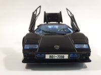 Majorette Lamborghini Countach 5000 Quattrovalvole 1:24 Scale Black Die Cast Toy Car Vehicle with Opening Scissor Doors and Hood