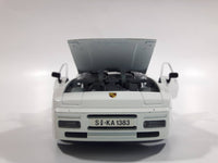 Majorette Porsche 944 Turbo 1:24 Scale White Die Cast Toy Car Vehicle with Opening Doors, Hood, and Hatch