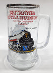 Vintage Britannia Royal Hudson 2860 Train Locomotive M.V. Britannia Harbour Ferries 5 1/2" Tall Glass Beer Mug Cup