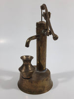 Vintage Mechanical Water Pump 5 1/4" Tall Brass Metal Ornament
