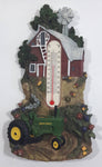 John Deere Tractor, Barn, Windmill Farm Scene Resin Thermometer