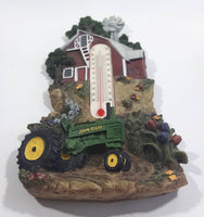 John Deere Tractor, Barn, Windmill Farm Scene Resin Thermometer