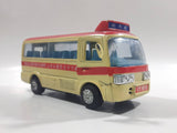 1999 Tsuen Wan No. 8 Toyota Coaster Public Light Bus 16 Seats Cream and Red Pullback Motorized Friction Die Cast Toy Car Vehicle with Opening Doors