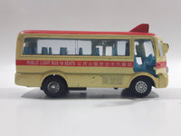 1999 Tsuen Wan No. 8 Toyota Coaster Public Light Bus 16 Seats Cream and Red Pullback Motorized Friction Die Cast Toy Car Vehicle with Opening Doors