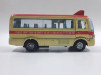 1999 Tsuen Wan No. 8 Toyota Coaster Public Light Bus 16 Seats Cream and Red Pullback Motorized Friction Die Cast Toy Car Vehicle with Opening Doors