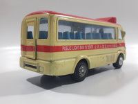 1999 Tsuen Wan No. 8 Toyota Coaster Public Light Bus 16 Seats Cream and Red Pullback Motorized Friction Die Cast Toy Car Vehicle with Opening Doors