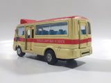 1999 Tsuen Wan No. 8 Toyota Coaster Public Light Bus 16 Seats Cream and Red Pullback Motorized Friction Die Cast Toy Car Vehicle with Opening Doors