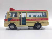 1999 Tsuen Wan No. 8 Toyota Coaster Public Light Bus 16 Seats Cream and Red Pullback Motorized Friction Die Cast Toy Car Vehicle with Opening Doors