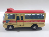 1999 Tsuen Wan No. 8 Toyota Coaster Public Light Bus 16 Seats Cream and Red Pullback Motorized Friction Die Cast Toy Car Vehicle with Opening Doors