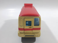 1999 Tsuen Wan No. 8 Toyota Coaster Public Light Bus 16 Seats Cream and Red Pullback Motorized Friction Die Cast Toy Car Vehicle with Opening Doors