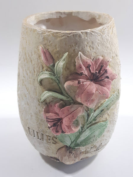 Lilies Liliaceae Pink Lily Flower 6" Pottery Vase