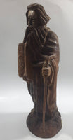 Moses Highly Detailed Carved Wood Sculpture with Removable Cane Walking Stick 9 3/4"