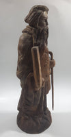 Moses Highly Detailed Carved Wood Sculpture with Removable Cane Walking Stick 9 3/4"