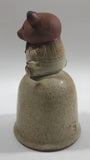 Bear Sitting On Top Of Bell 5 1/4" Tall Stoneware Bell Ornament