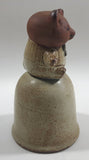 Bear Sitting On Top Of Bell 5 1/4" Tall Stoneware Bell Ornament