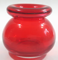 Vintage Style Ruby Red Glass Ink Well / Vase