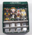 1999 Boston Warehouse Spreaders Stainless Steel Cheese Knives Farm Animals with Moose in Package Cow, Chicken, Goat