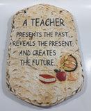A Teacher Presents The Past, Reveals The Present, And Creates The Future Plaster Wall Plaque 7 5/8" x 12 1/4"