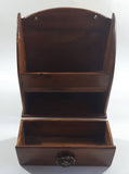 Vintage Small Wood Spice Bottle Rack With Drawer