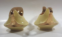 Vintage Mid Century Embossed Design Yellow and Gold #70 Tea Creamer and #71 Sugar Bowl Set