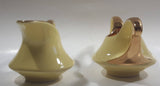 Vintage Mid Century Embossed Design Yellow and Gold #70 Tea Creamer and #71 Sugar Bowl Set