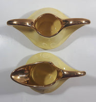 Vintage Mid Century Embossed Design Yellow and Gold #70 Tea Creamer and #71 Sugar Bowl Set