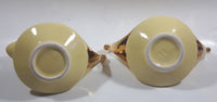 Vintage Mid Century Embossed Design Yellow and Gold #70 Tea Creamer and #71 Sugar Bowl Set