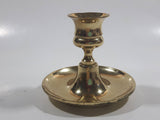 Heavy Brass Tone Metal Candle Holder