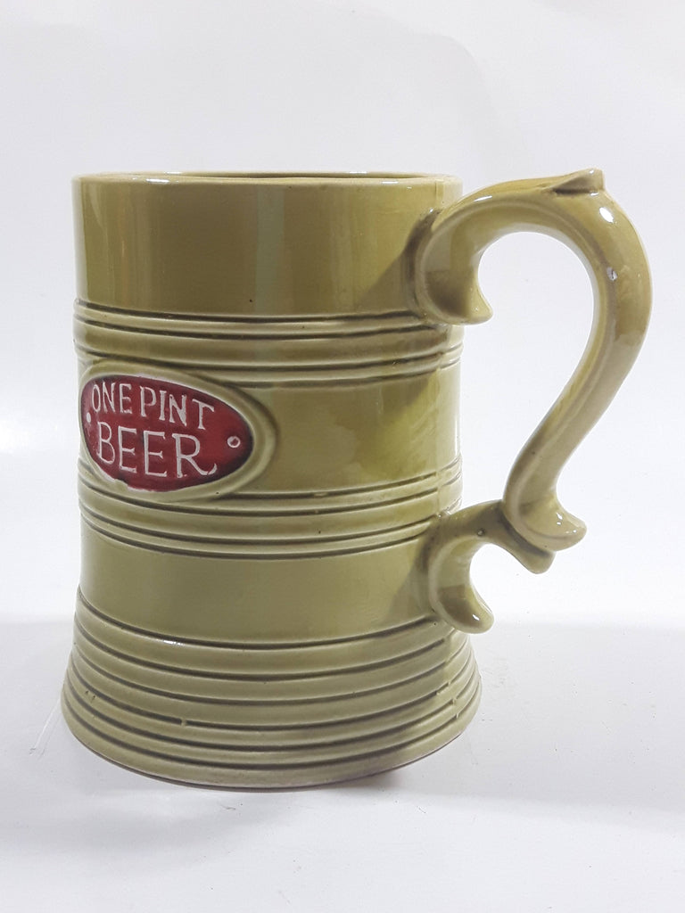 Vintage One Pint Beer Green Ceramic Beer Stein Made in Japan Treasure