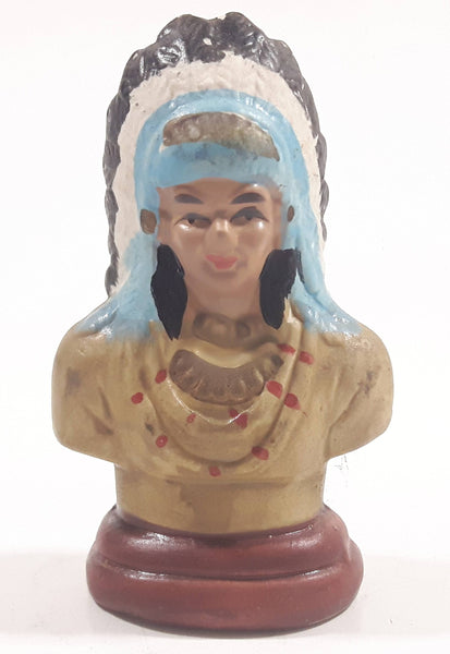 Small Hand Painted Indian Chief Aboriginal Ceramic Salt or Pepper Shaker (Single)
