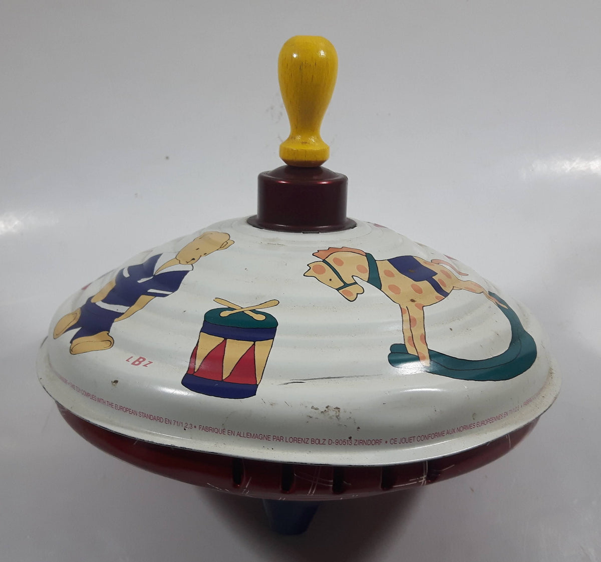 Vintage 1987 Mothercare UK Limited LBZ Germany Tin Spinning Top Toy Ca ...