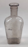 Vintage 8" Tall Clear Light Amethyst Tinge Glass Bottle Made in Canada - No Cork