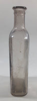 Vintage 8" Tall Clear Light Amethyst Tinge Glass Bottle Made in Canada - No Cork