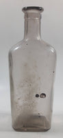 Vintage 8" Tall Clear Light Amethyst Tinge Glass Bottle Made in Canada - No Cork