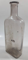 Vintage 8" Tall Clear Light Amethyst Tinge Glass Bottle Made in Canada - No Cork