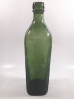 Vintage 10" Tall Dark Green Glass Bottle