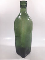 Vintage 10" Tall Dark Green Glass Bottle