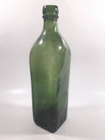 Vintage 10" Tall Dark Green Glass Bottle